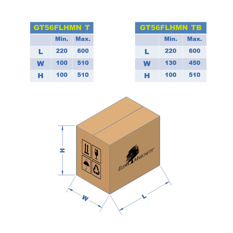 Taille des boites pour fermeuse hybride GT56FL HMN