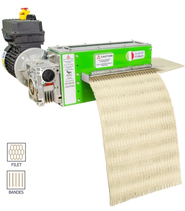 Matelasseur de carton Edward 320 avec filet amortissant ou bandes droites