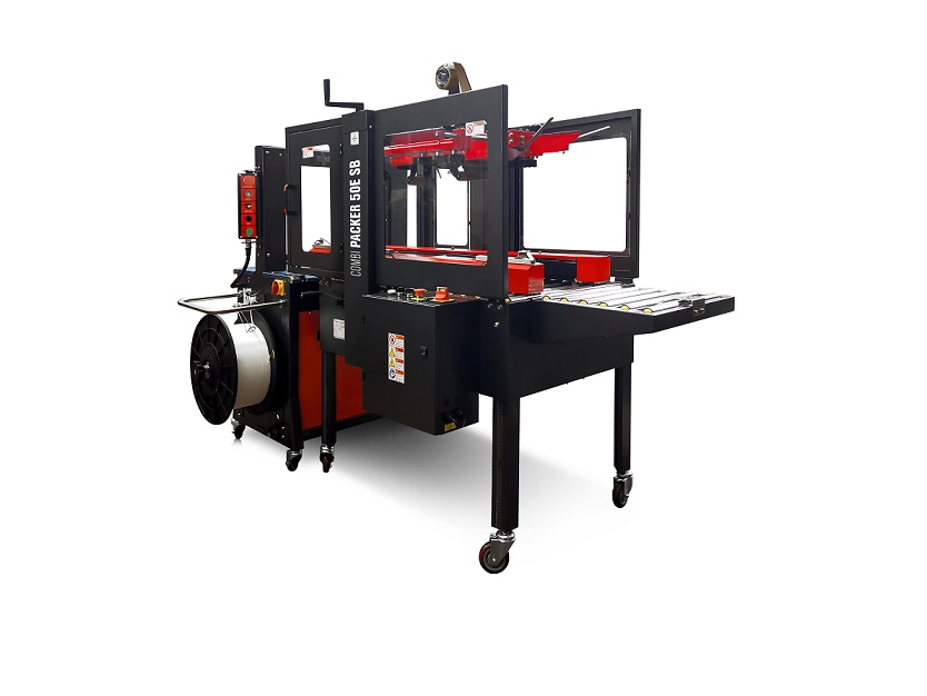 Scotcheuse et cercleuse combinées en une seule machine