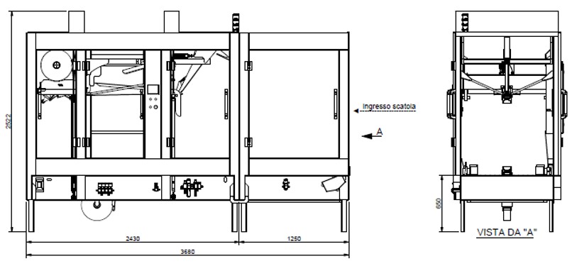 Dimensions de la scotcheuse GT608RF